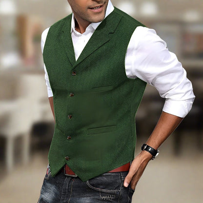 Slim Fit Suit Vest - Green