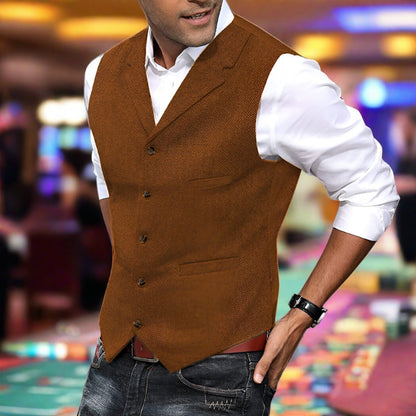 Slim Fit Suit Vest - Orange