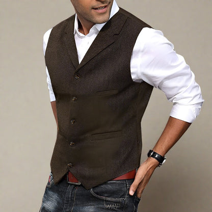 Slim Fit Suit Vest - Coffee