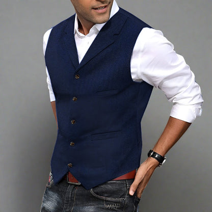 Slim Fit Suit Vest - Light Blue