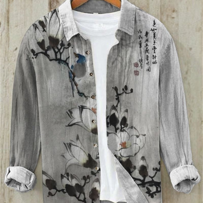 Japanese Wave Print Shirt - Amelia