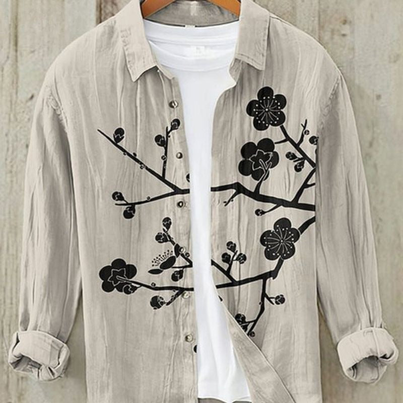 Japanese Wave Print Shirt - Cherry Blossom 2