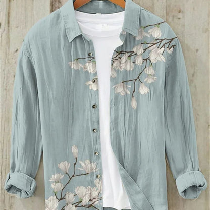 Japanese Wave Print Shirt - Magnolia