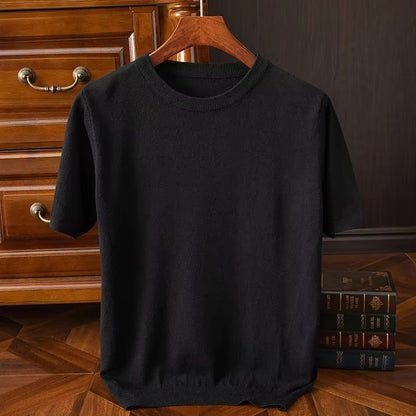 Short Sleeve Knit Sweater - Black