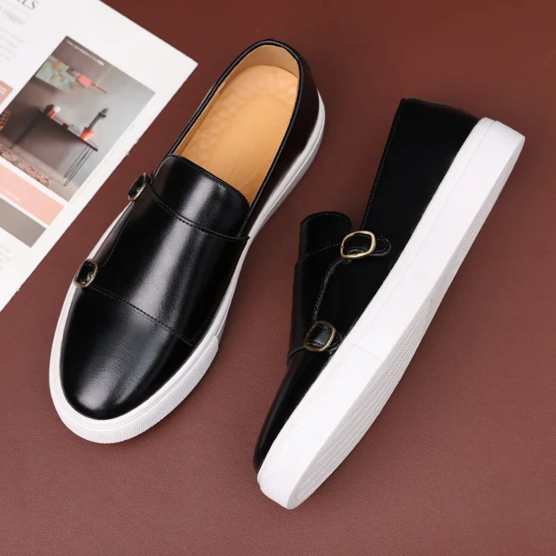Men's Leather Monk Strap Loafers