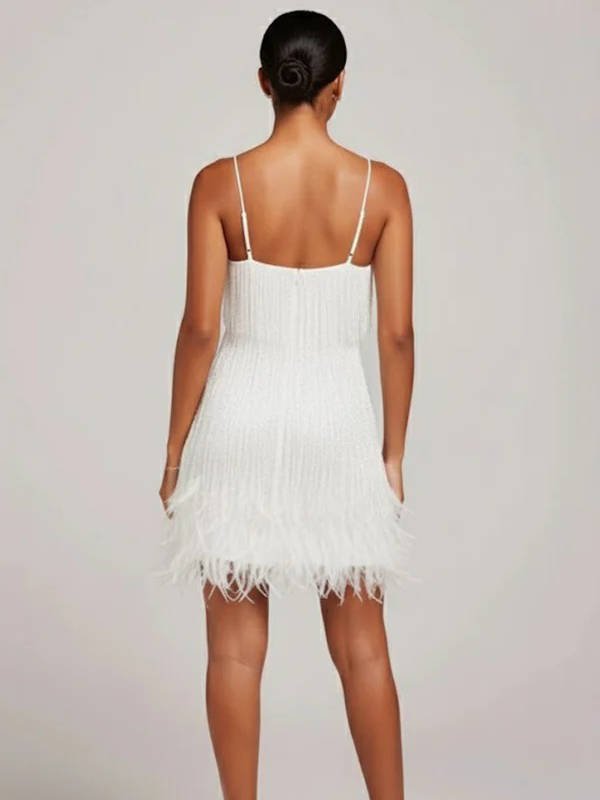 Women's Beaded Fringe Mini Dress