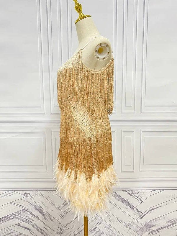 Women's Beaded Fringe Mini Dress