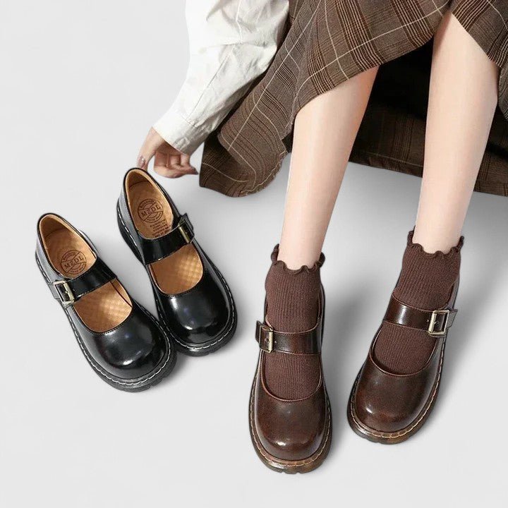 Women's Leather Platform Mary Janes