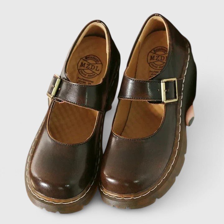 Women's Leather Platform Mary Janes