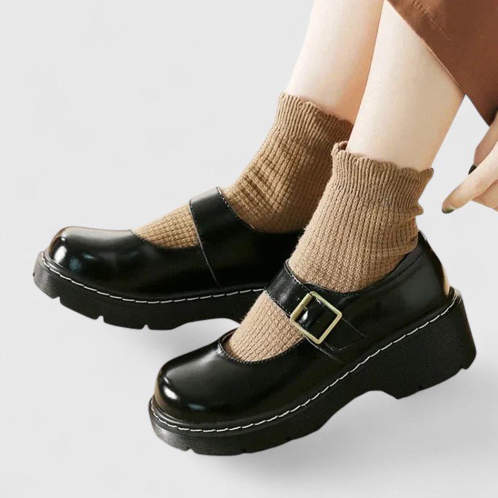 Women's Leather Platform Mary Janes