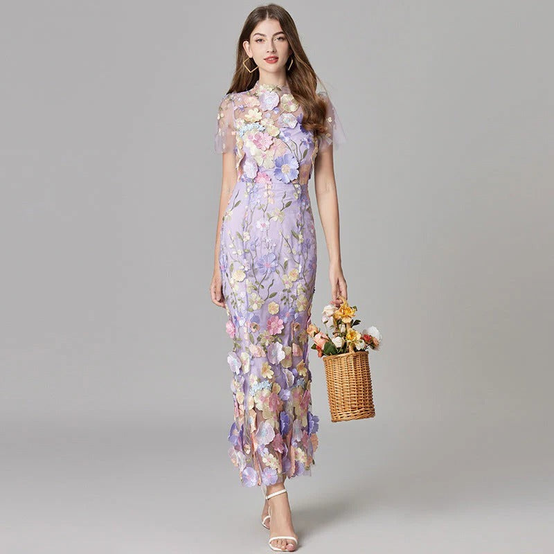 Floral Maxi Dress - Purple