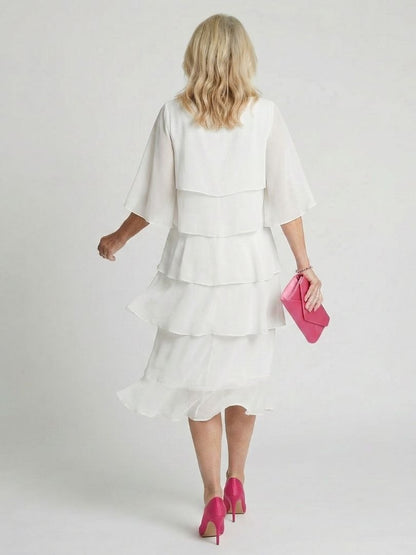 Formal Layered Midi Dress