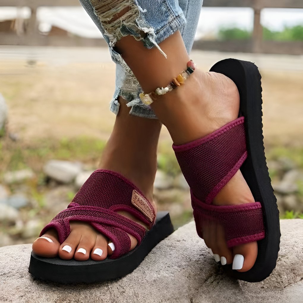 Women's Beach Slide Sandals - Red