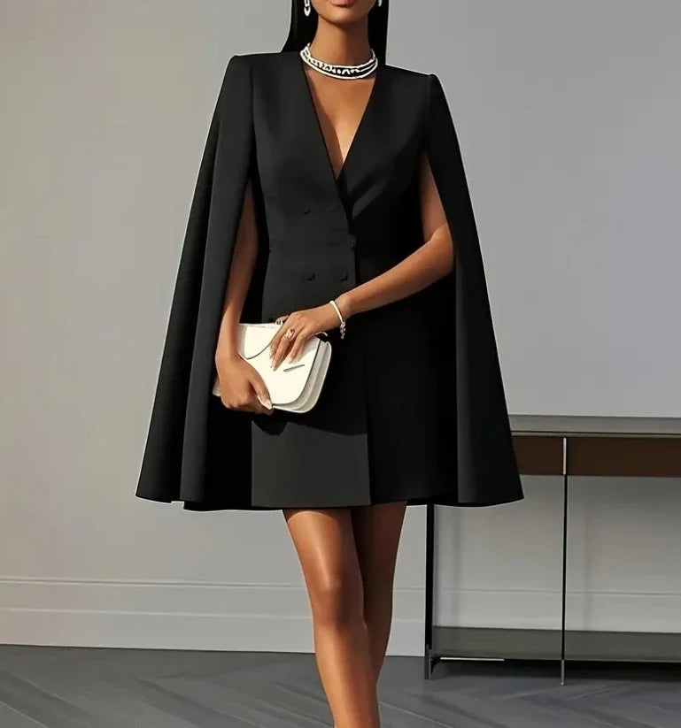 Cape Sleeve Blazer Dress