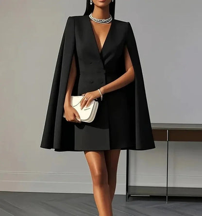 Cape Sleeve Blazer Dress