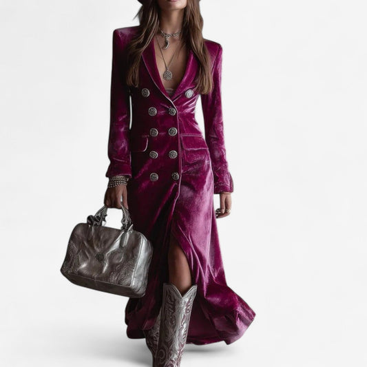 Pleated Midi Dress - Magenta
