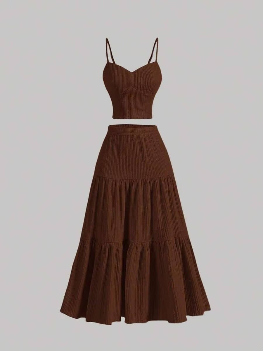 Women's Cropped Maxi Skirt Set