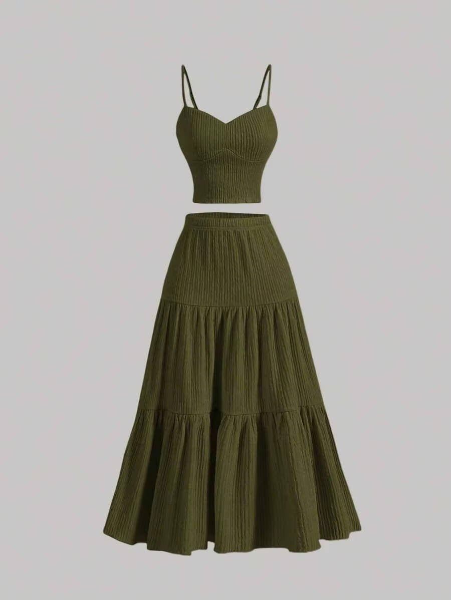 Women's Cropped Maxi Skirt Set