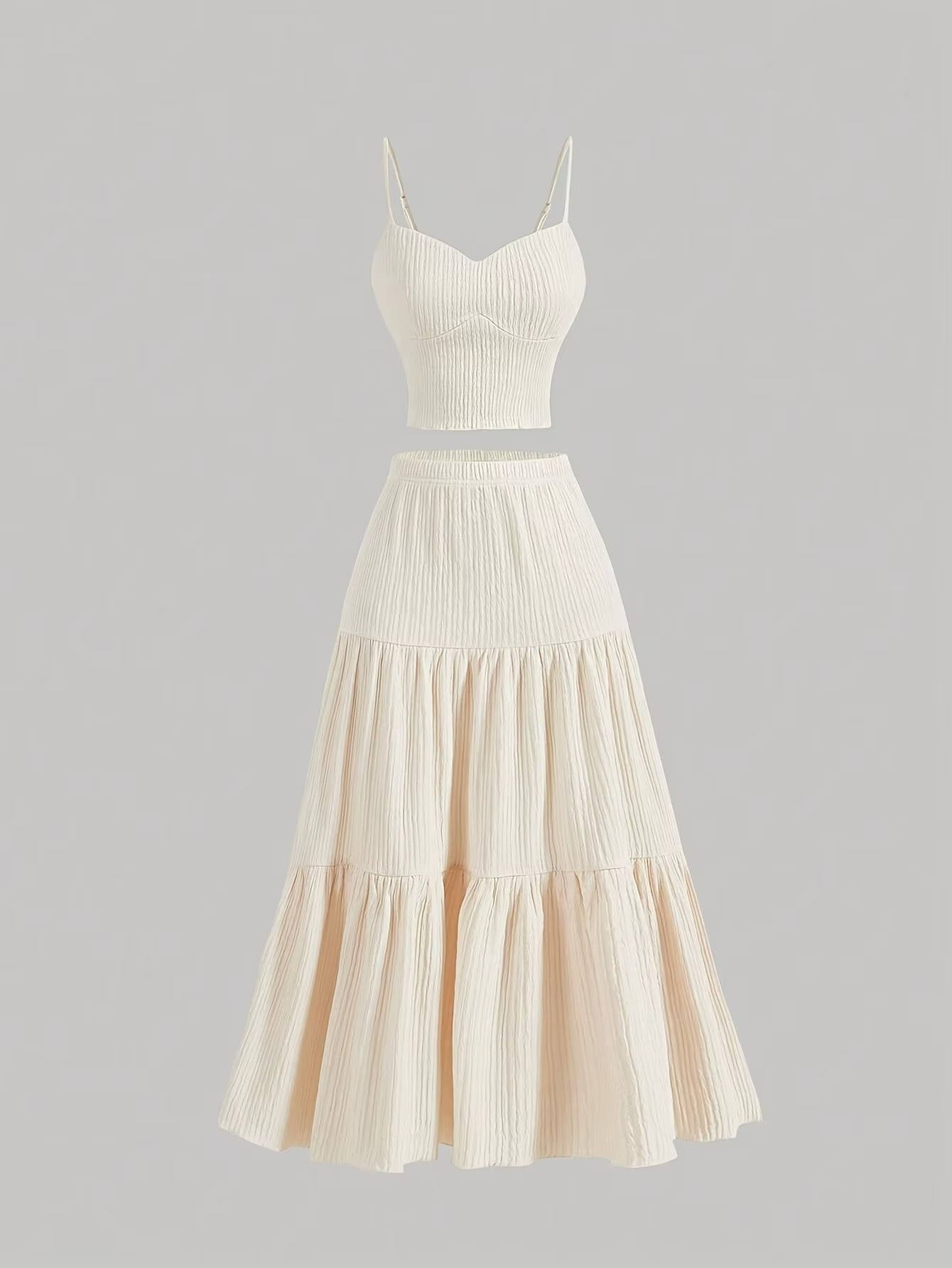 Women's Cropped Maxi Skirt Set