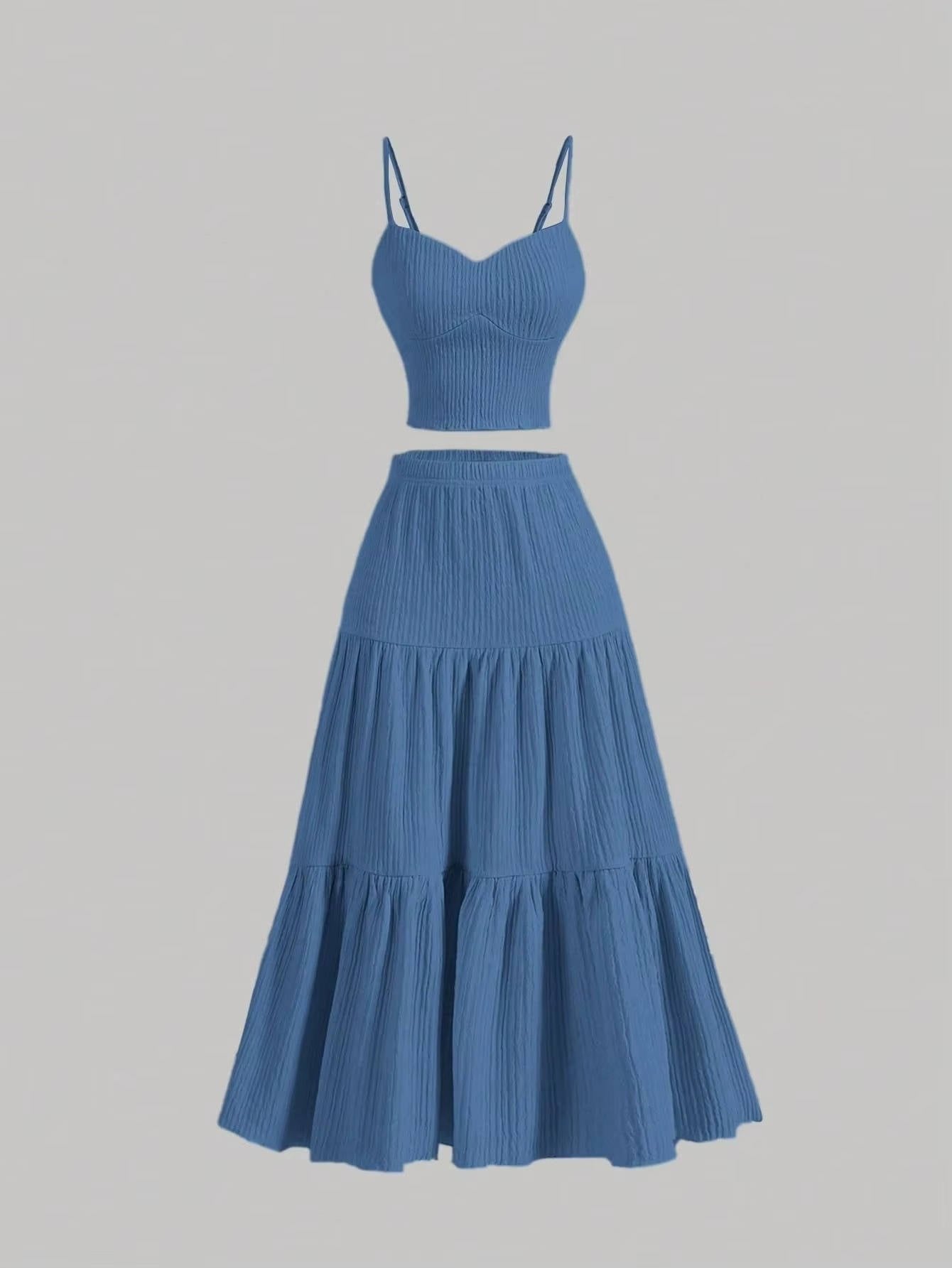 Women's Cropped Maxi Skirt Set