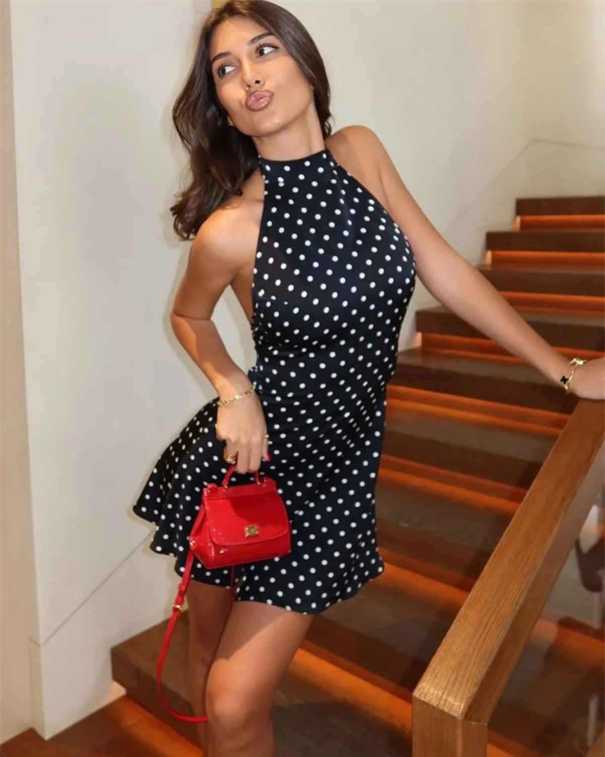 Women's Halter Satin Mini Dress