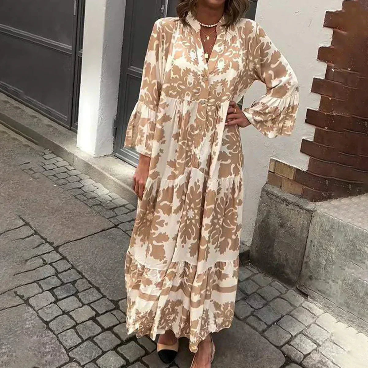 Women's Maxi Dress - Brown