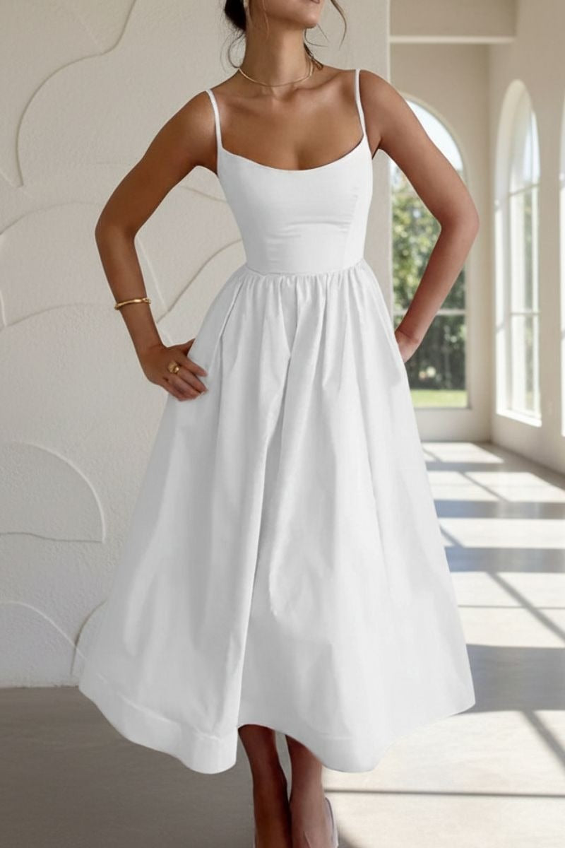 Square Neck Midi Dress