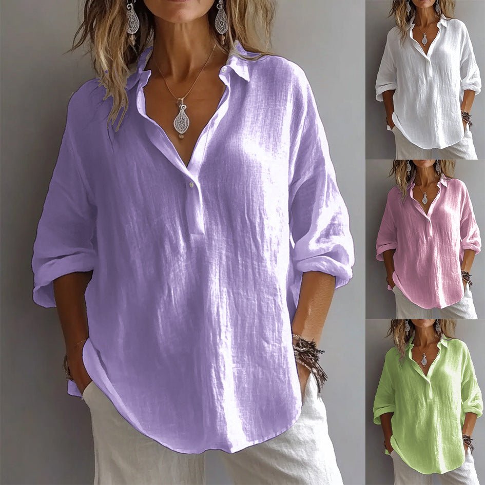 Women's Oversized V-Neck Blouse