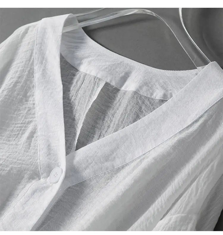 Women's Oversized V-Neck Blouse