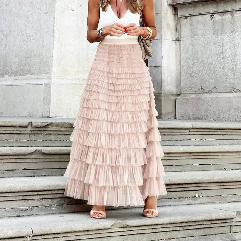 Women's Tulle Maxi Skirt - Pink