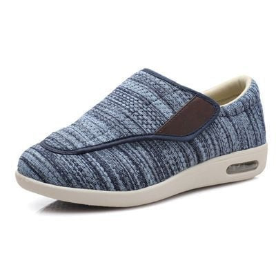 Unisex Wide-Fit Knit Walking Shoes - Light Blue