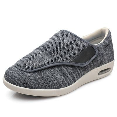 Unisex Wide-Fit Knit Walking Shoes - Gray