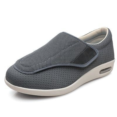 Unisex Wide-Fit Knit Walking Shoes - Dark Gray