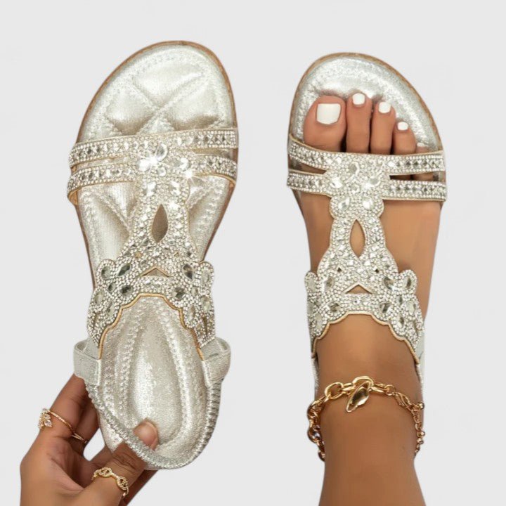 Women's Vacation Flat Sandals - Silver