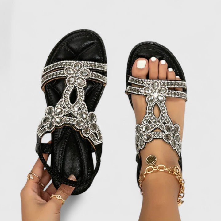 Women's Vacation Flat Sandals - Black