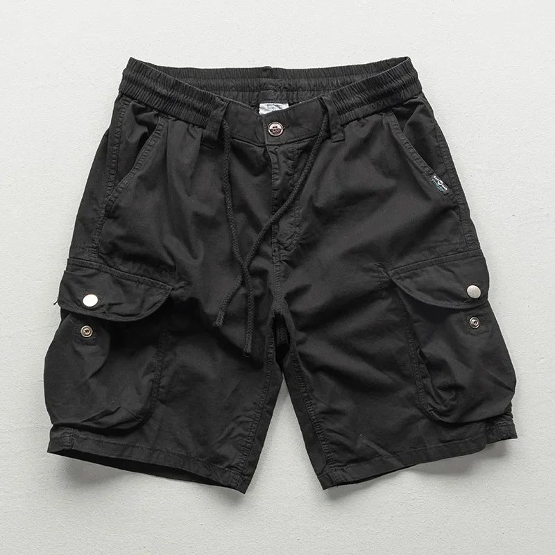 Men's Cotton Twill Cargo Shorts - Black