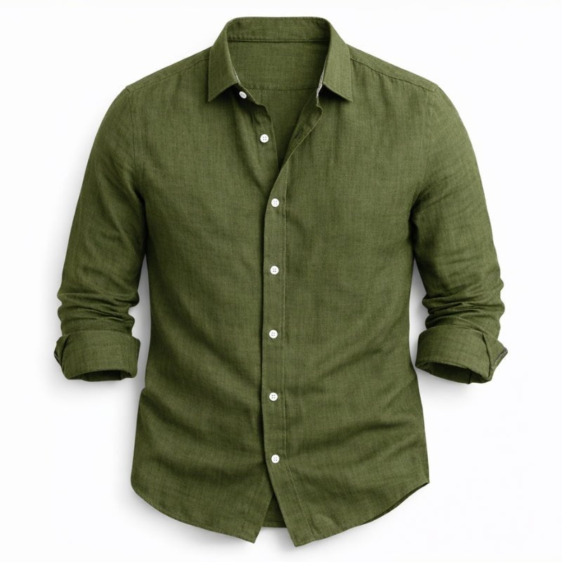 Men's Heathered Linen Slim-Fit Shirt