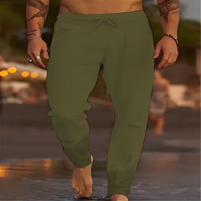 Men's Beach Drawstring Pants - Green
