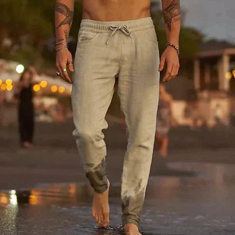 Men's Beach Drawstring Pants - Khaki