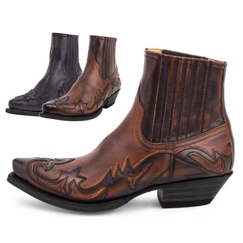 Western Cowboy Ankle Boots