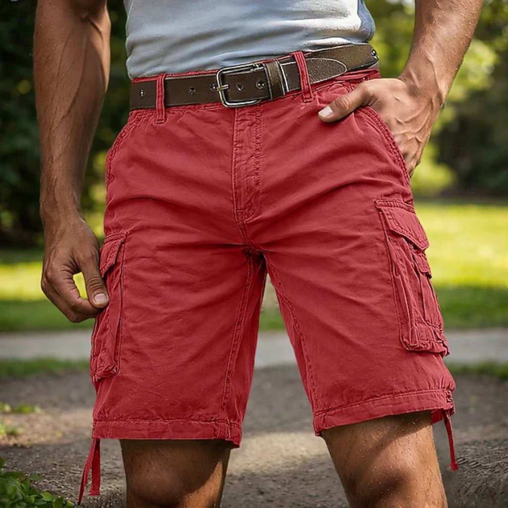 Men's Cargo Shorts - Red