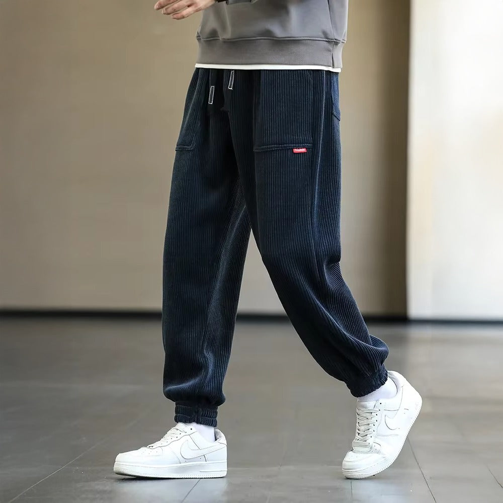Tapered Cargo Jogger Pants - Navy Blue