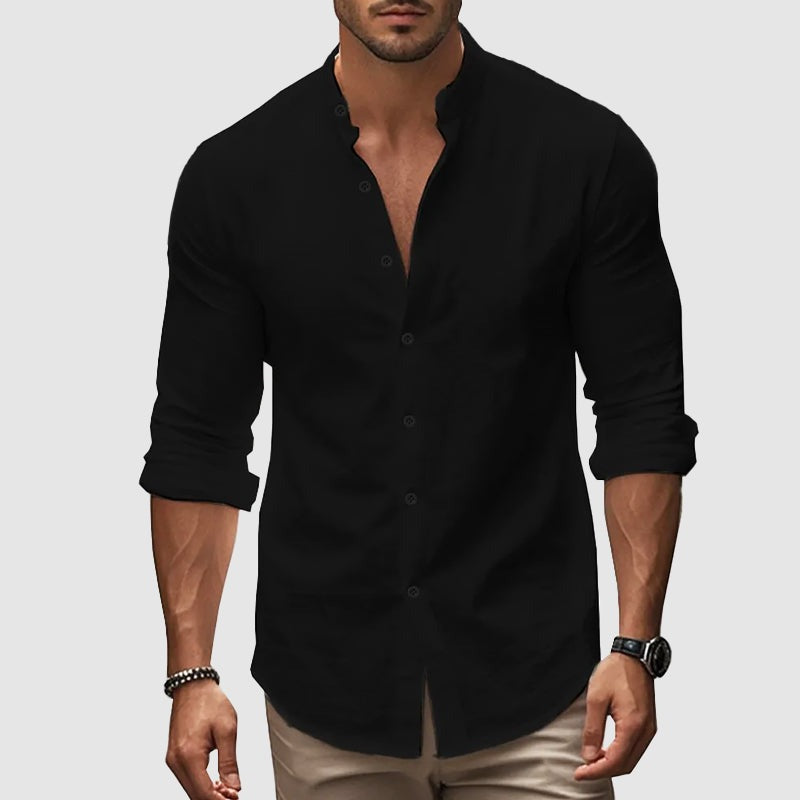Casual Long Sleeve Shirt - Black