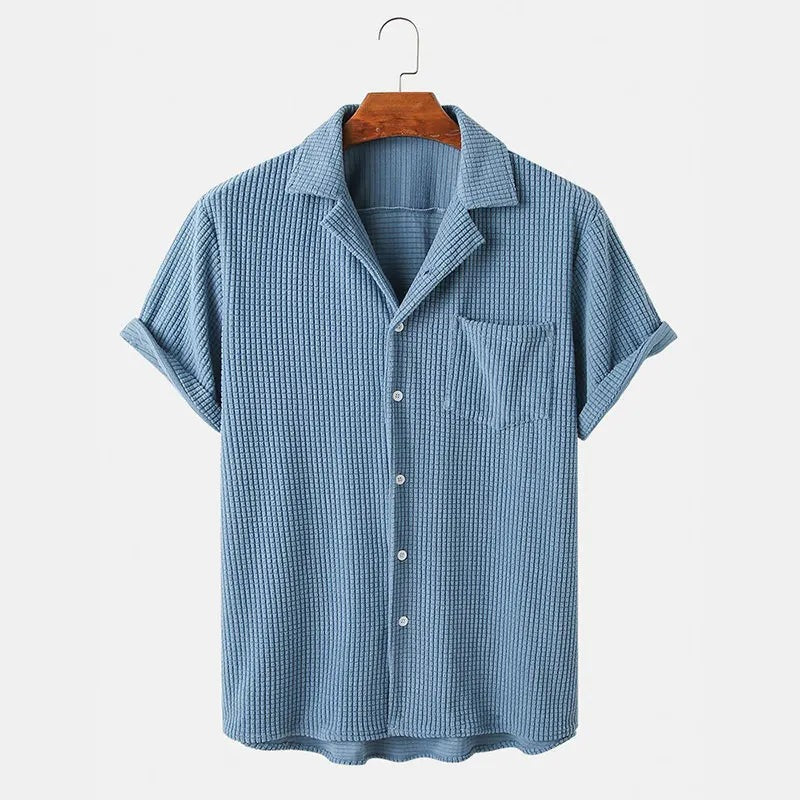 Short Sleeve Casual Shirt - Sea Blue