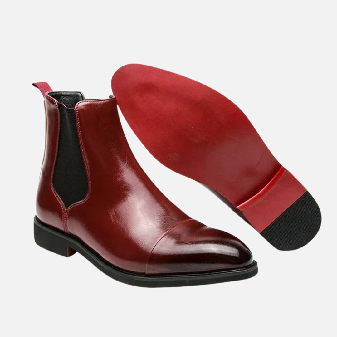 Chelsea Dress Ankle Boots - Red