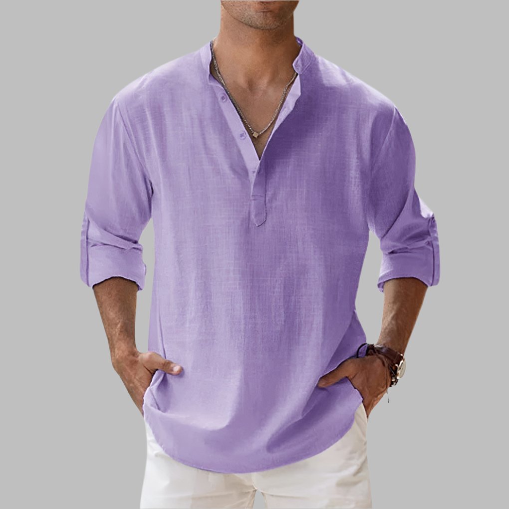 Men's Henley Shirt - Purple