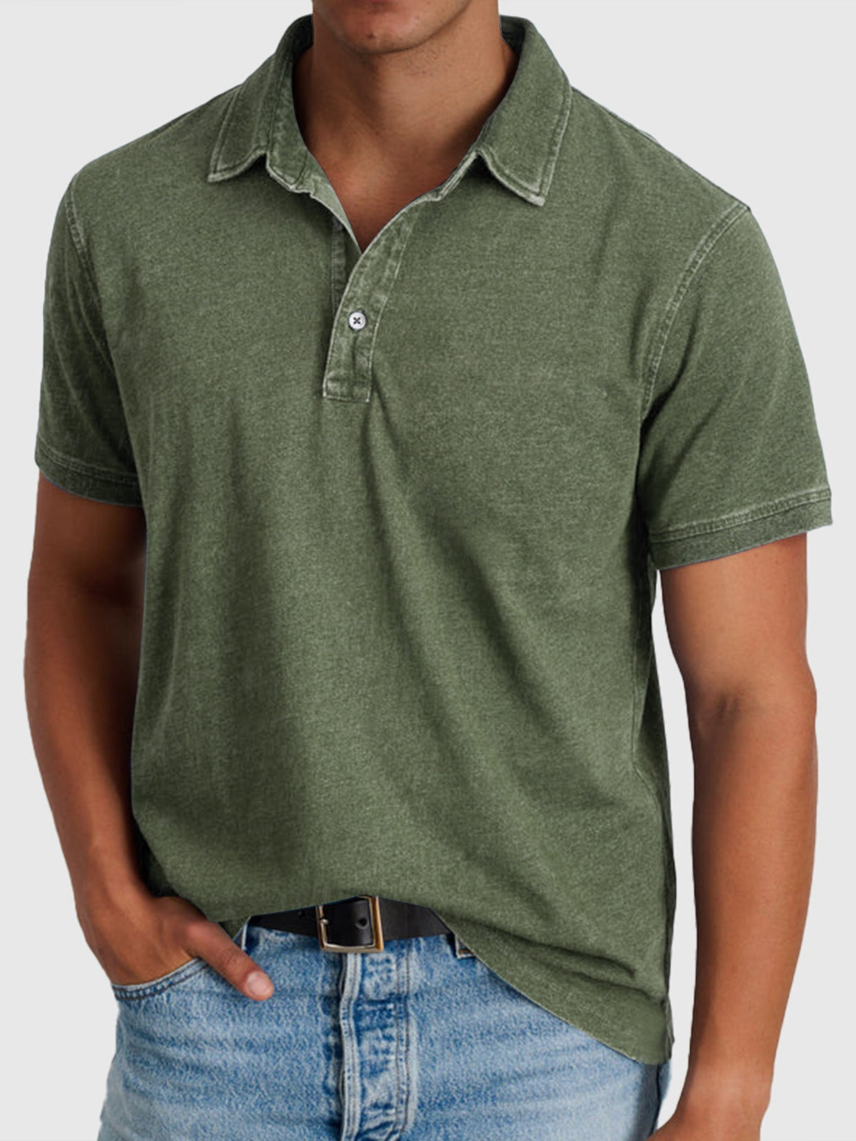 Short Sleeve Polo Shirt - Army Green