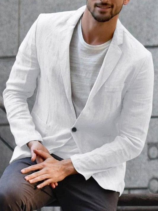 Slim Fit Casual Blazer - White