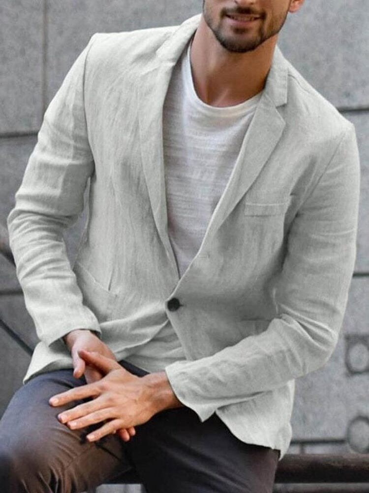 Slim Fit Casual Blazer - Gray
