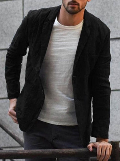 Slim Fit Casual Blazer - Black
